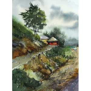 Arif Ansari, 11 x 14 Inch, Water Color on Paper,  Landscape Painting, AC-AA-047